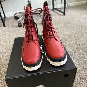 Sorel Women's Brex Lace Waterproof Boot - Warp Red, Black, US Size 8